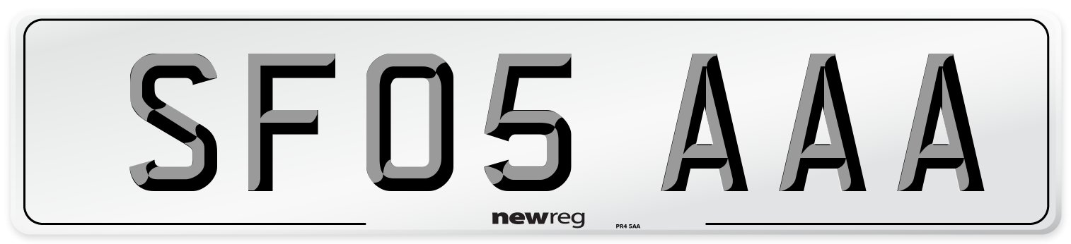 SF05 AAA Number Plate from New Reg